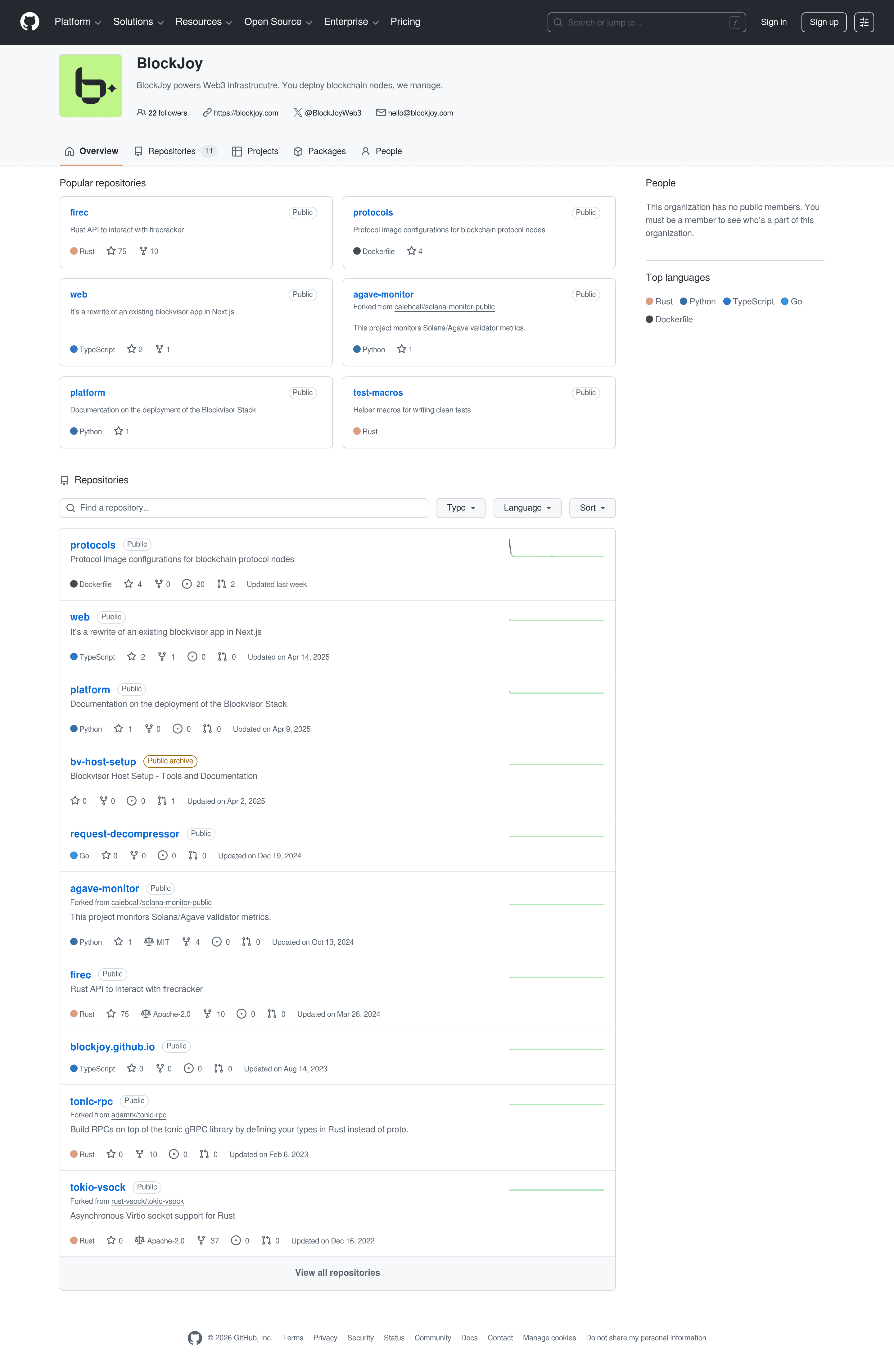 BlockJoy startup landing page screenshot