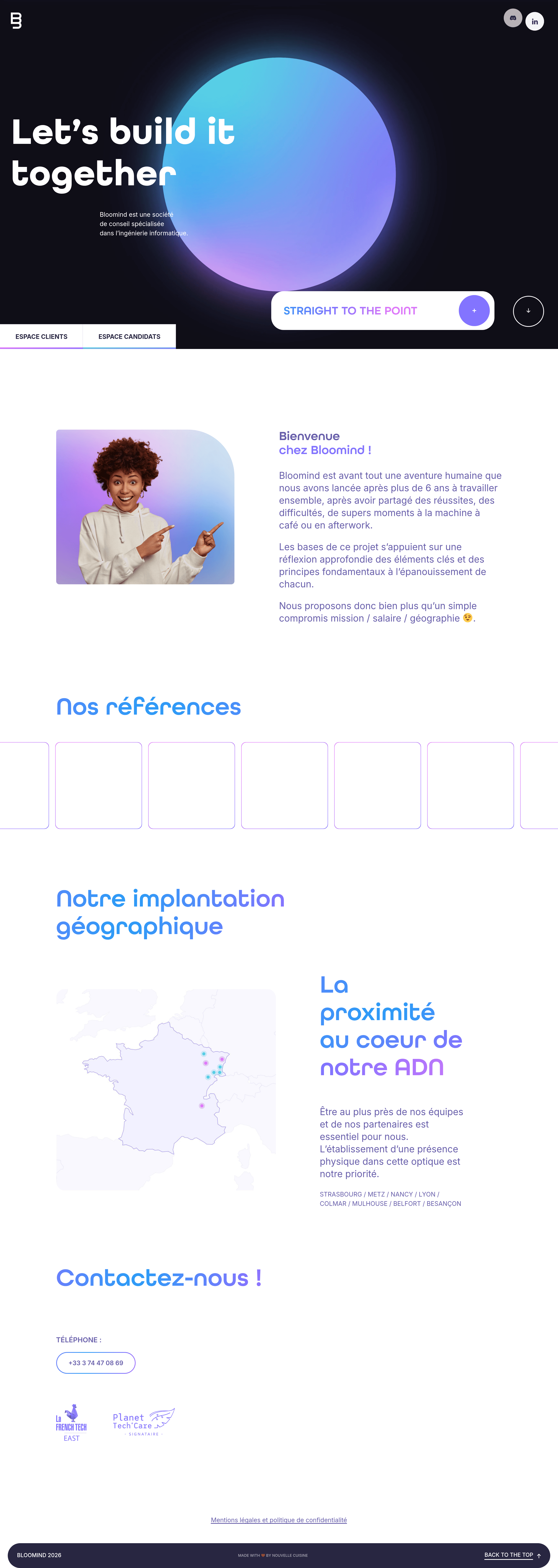 Bloomind startup landing page screenshot