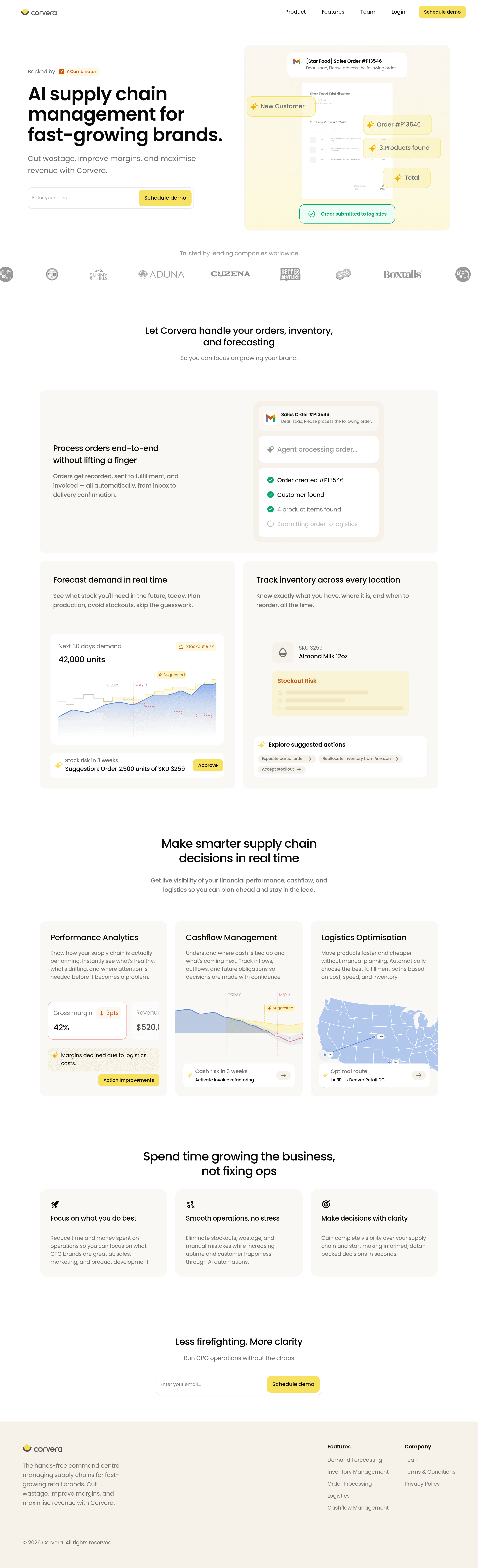Corvera landing page screenshot
