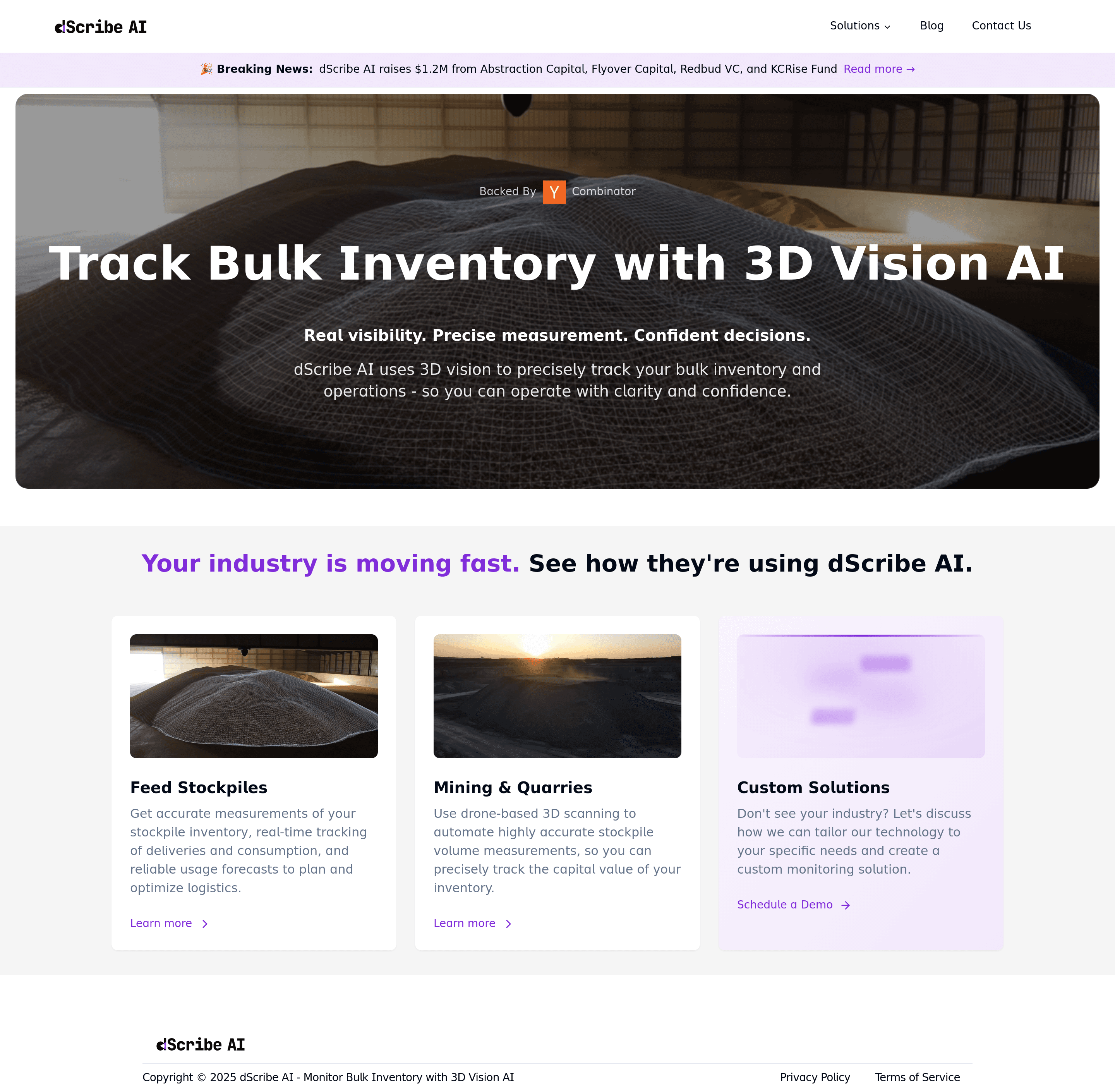 dScribe AI landing page screenshot