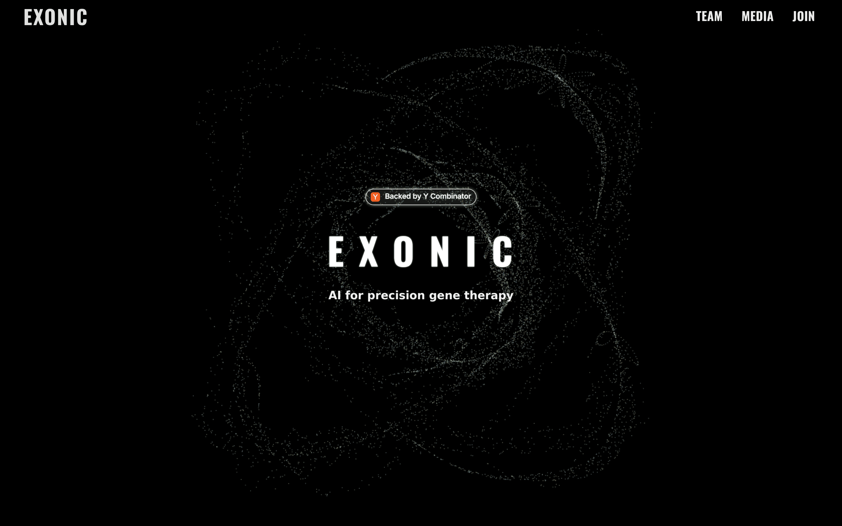 Exonic landing page screenshot