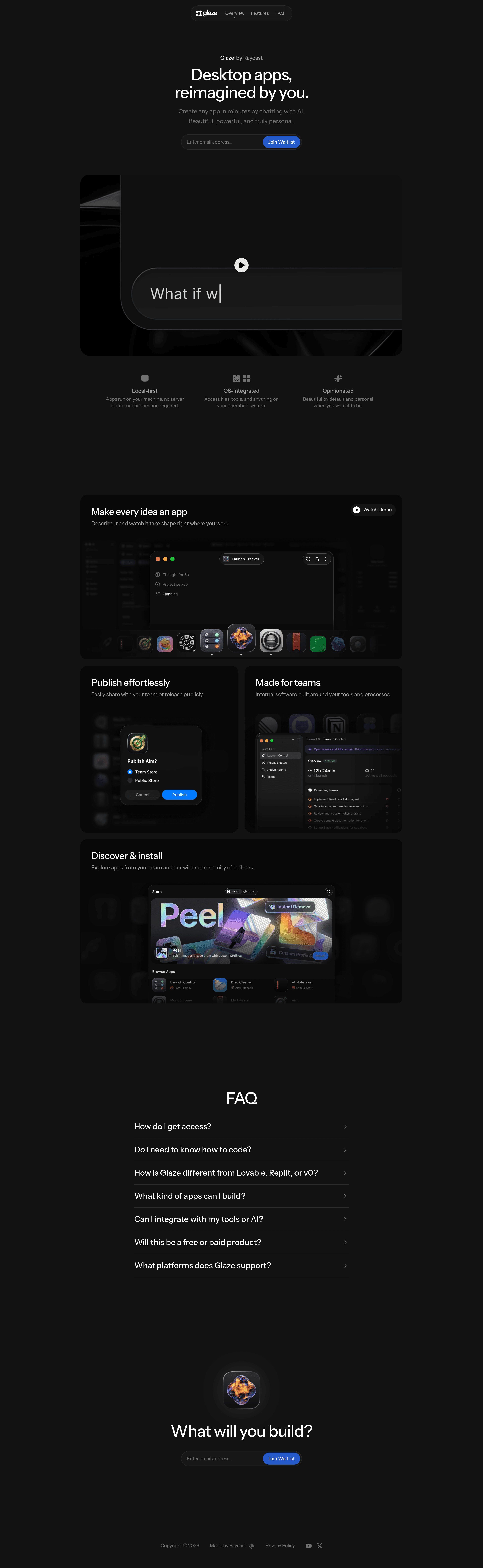 Glaze startup landing page screenshot