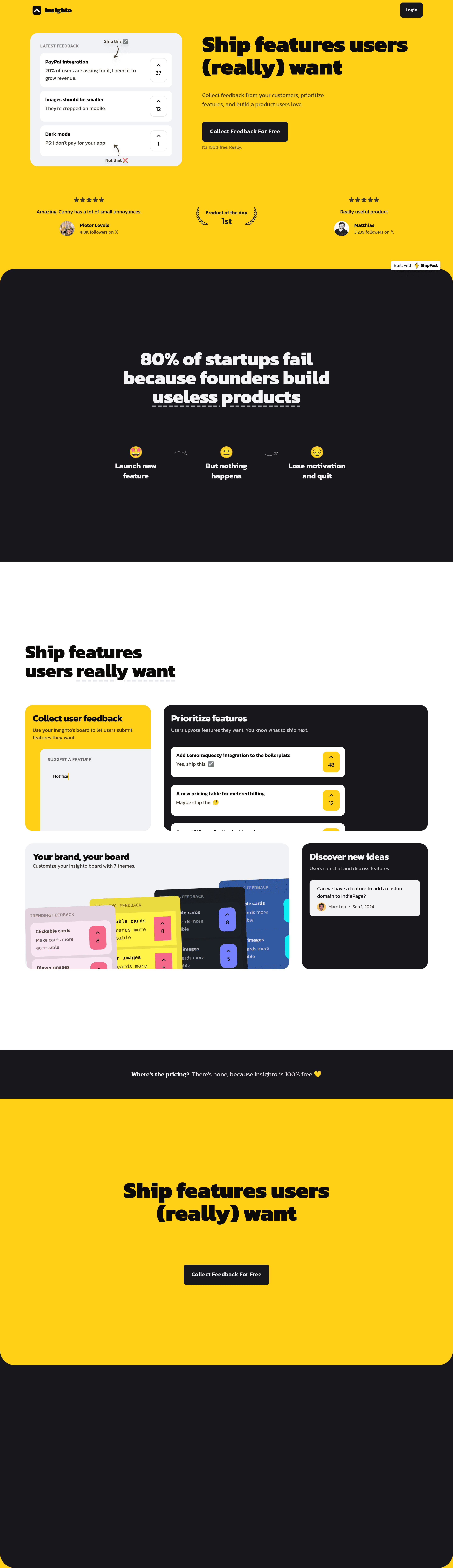 Insighto landing page screenshot