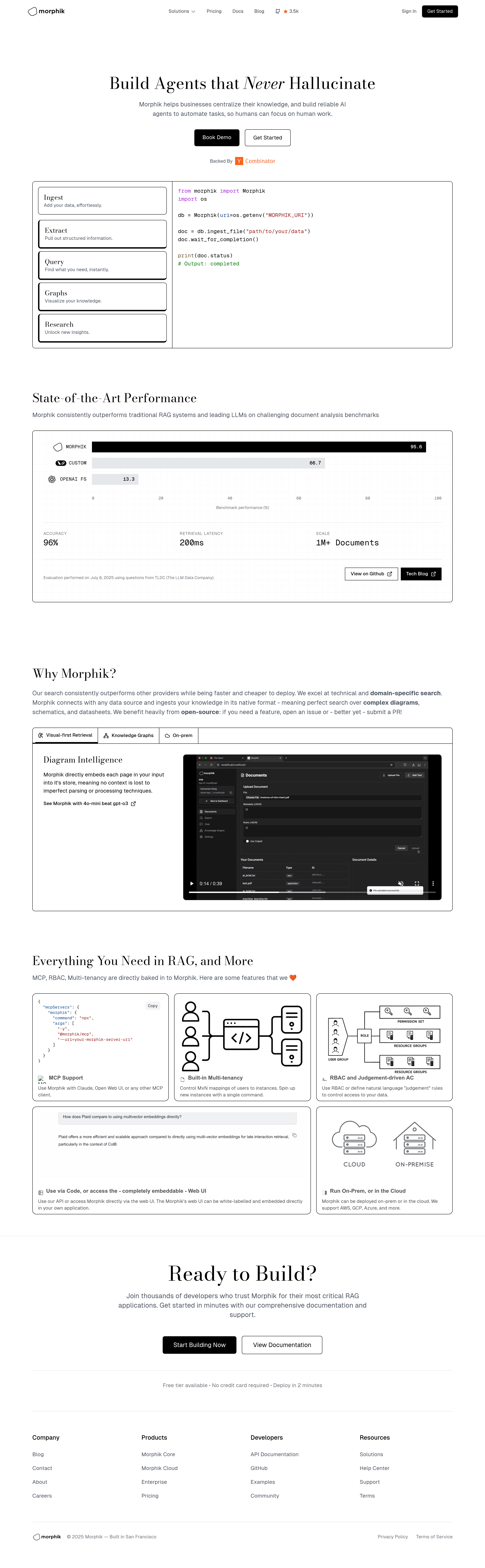 Morphik landing page screenshot