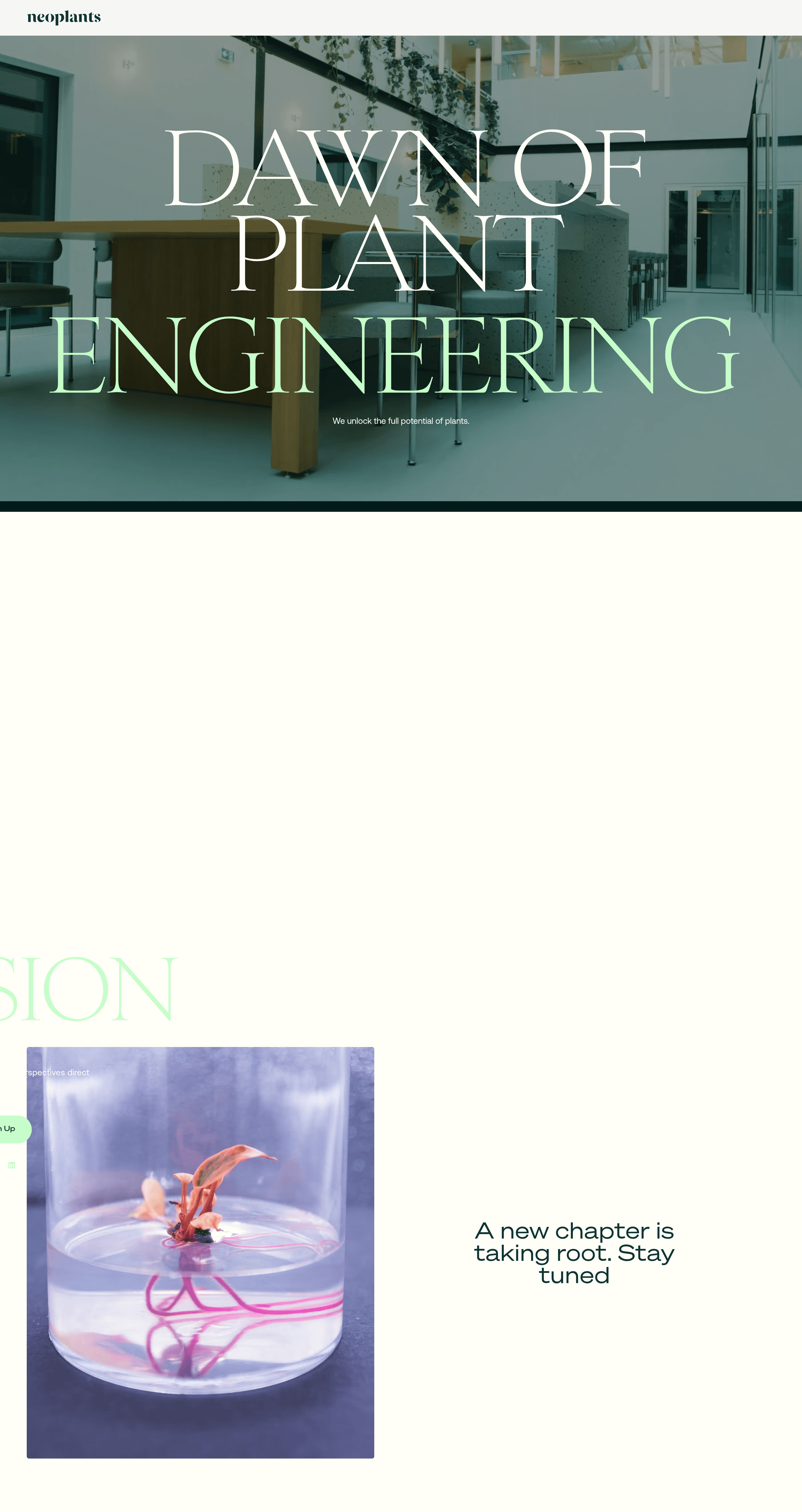 Neoplants startup landing page screenshot