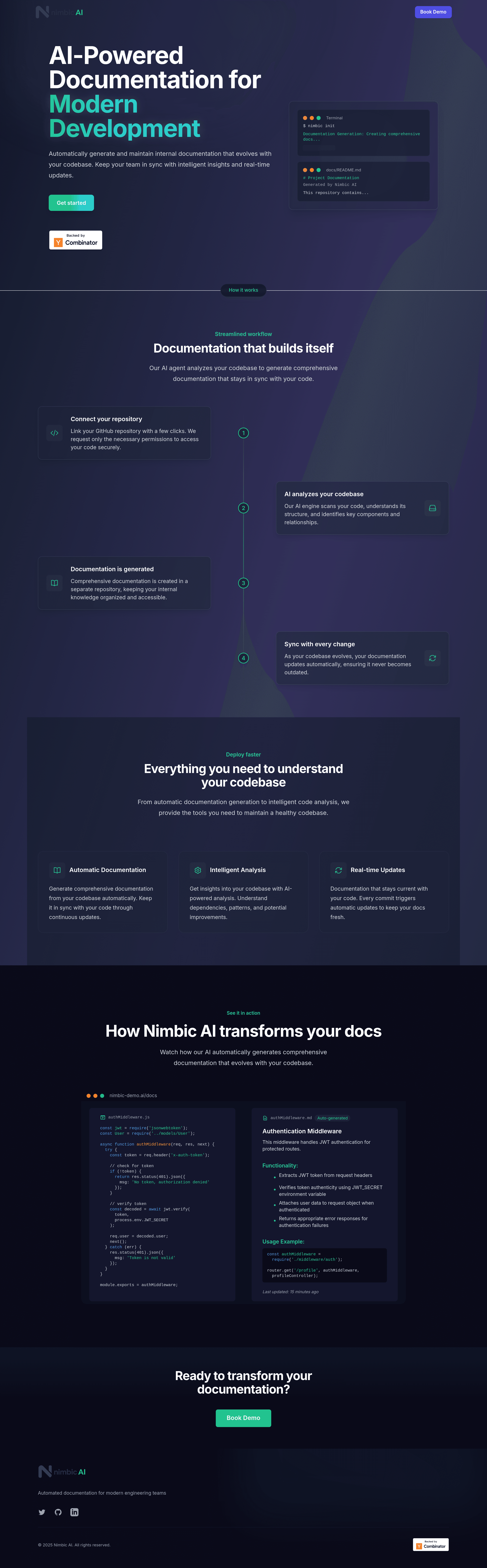 Nimbic AI landing page screenshot