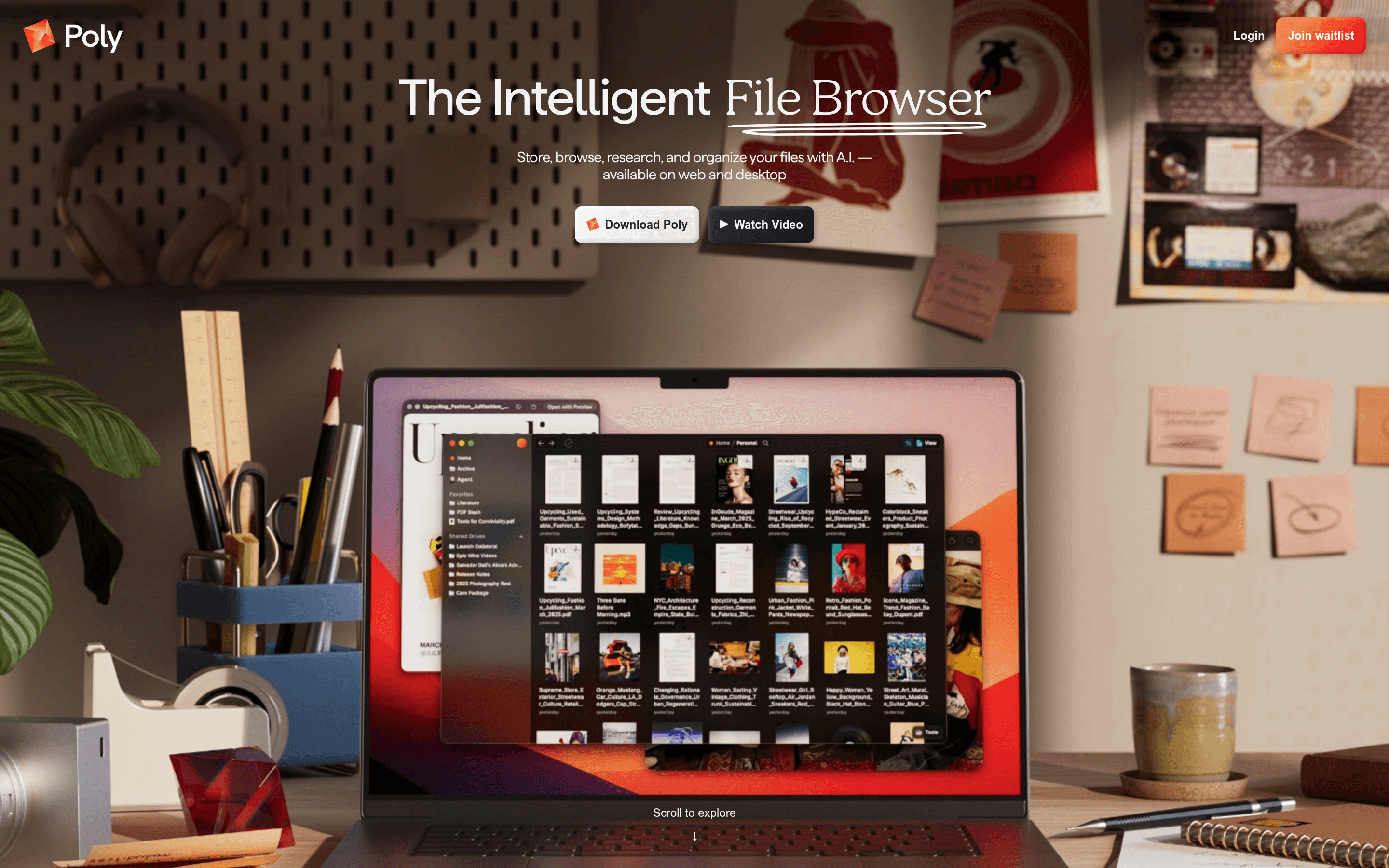 Poly startup landing page screenshot