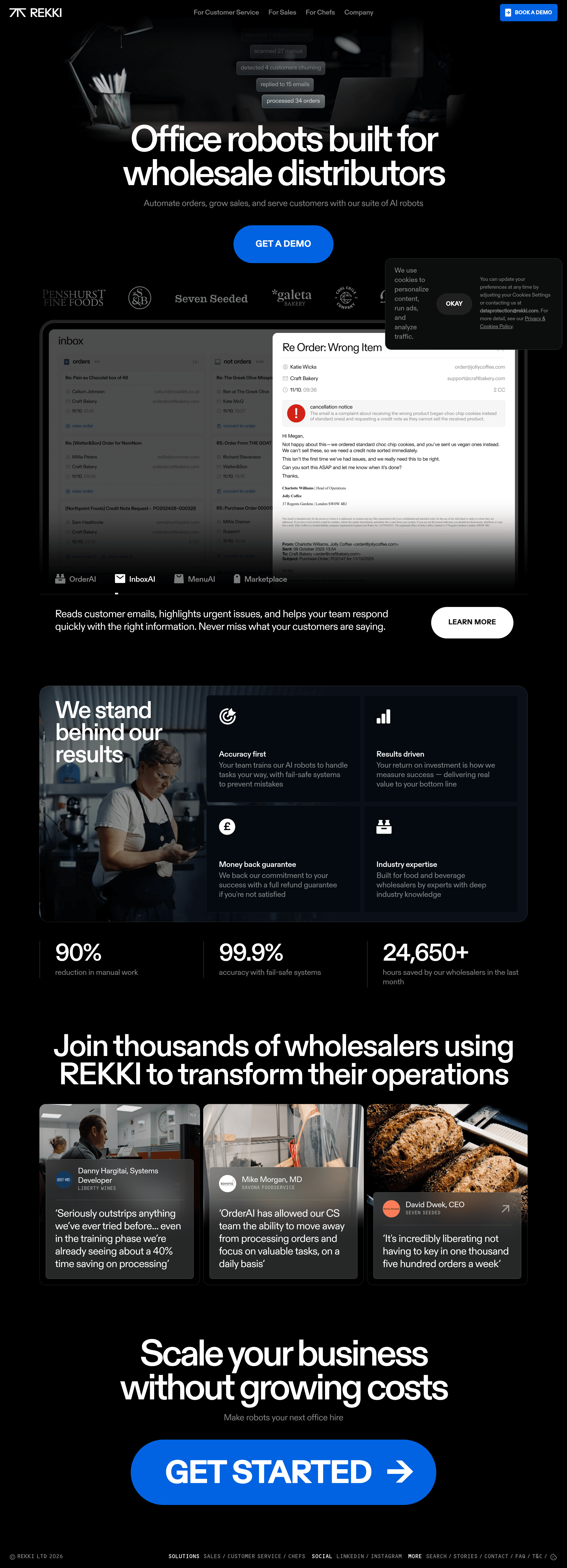 REKKI startup landing page screenshot