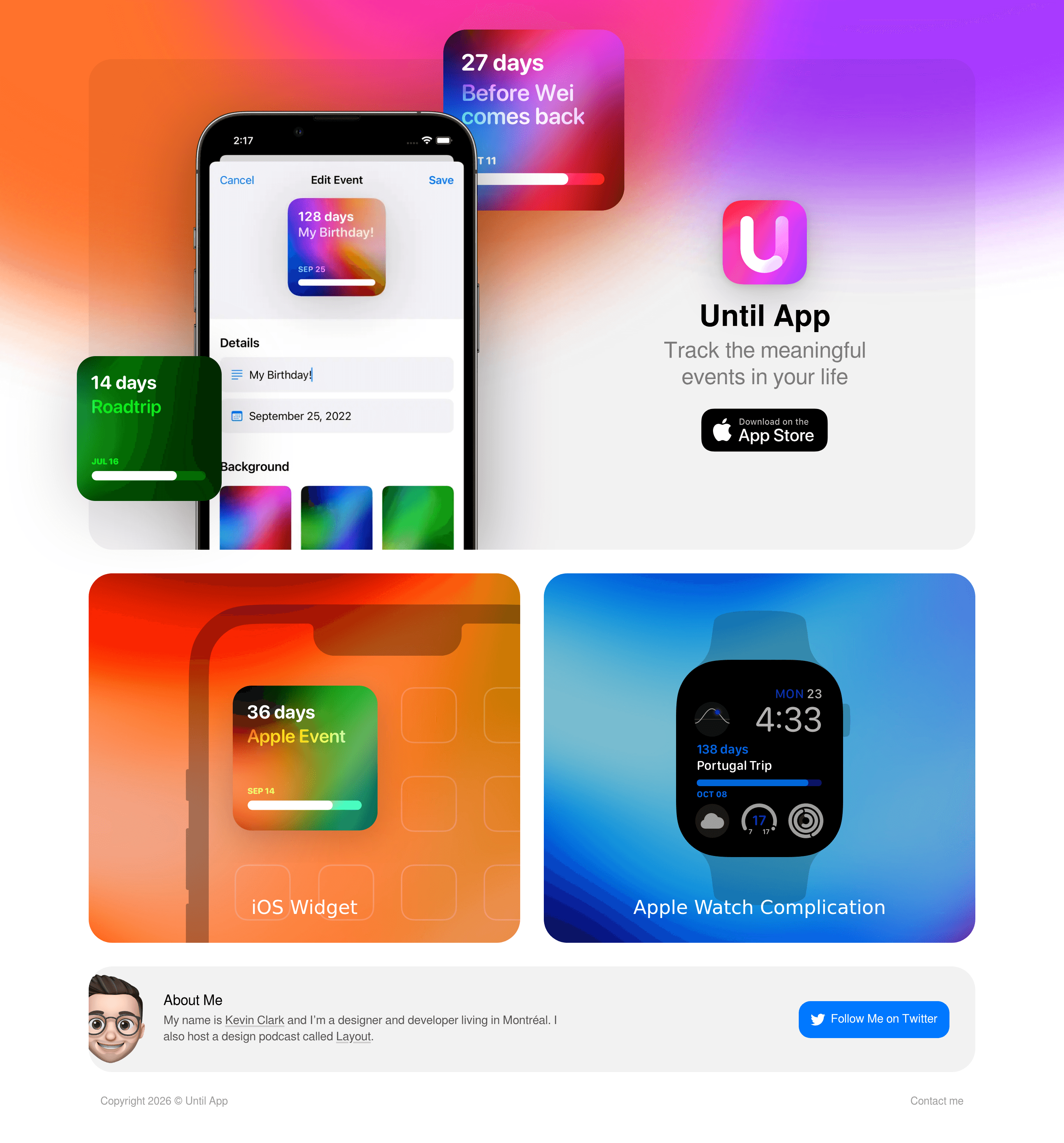 Until App startup landing page screenshot