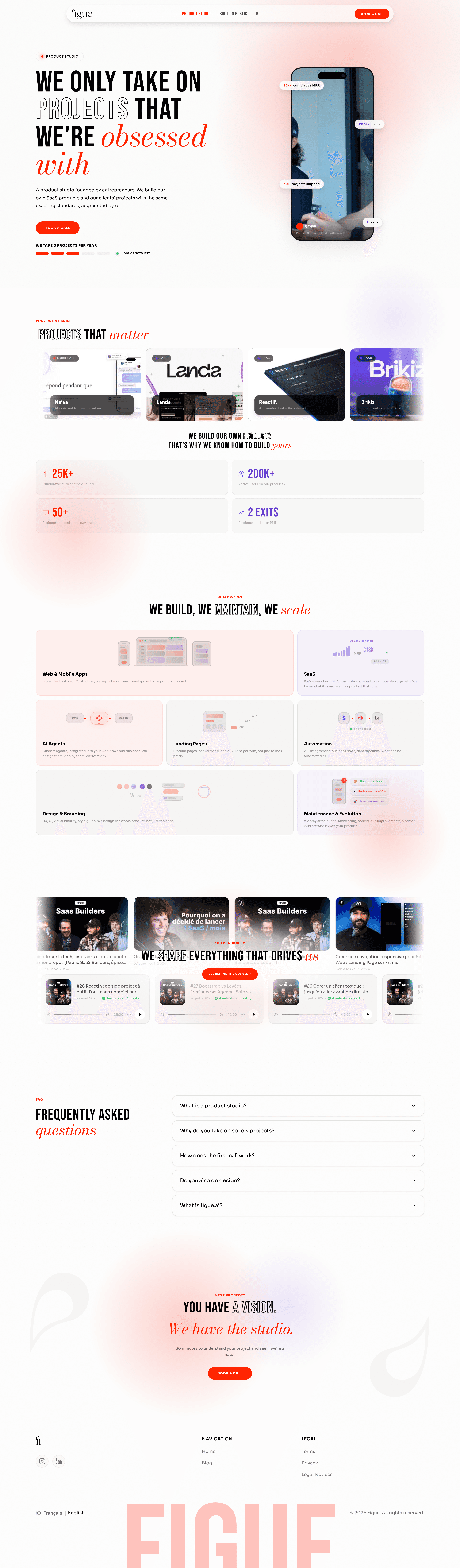 Figue startup landing page screenshot